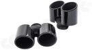CARGRAPHIC Double-End Sport Tailpipe Set - 2x 89mm Rolled-In, Double-Walled, Round, Angled w/Stainless Steel Liner & Gloss Black Enameled For Porsche 991.1 Carrera / Carrera 4 3.4L w/Standard Exhaust System - PERP9134ERSENA