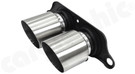 CARGRAPHIC Lightweight Sport Tailpipes - 2x 100mm Round, Weight Optimized, Slash-Cut & Stainless Steel Brushed For Porsche 991.1 GT3 3.8L / GT3 RS 4.0L / R 4.0L & 991.2 GT3 / GT3 RS / GT3 Touring 4.0L - CARP91GT3ERL2100