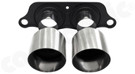 CARGRAPHIC Lightweight Sport Tailpipes - 2x 100mm Round, Weight Optimized, Slash-Cut & Stainless Steel Brushed For Porsche 991.1 GT3 3.8L / GT3 RS 4.0L / R 4.0L & 991.2 GT3 / GT3 RS / GT3 Touring 4.0L - CARP91GT3ERL2100