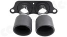 CARGRAPHIC Lightweight Sport Tailpipes - 2x 100mm Round, Double-Walled, Slash-Cut, Rolled-In w/Perforated Insert & Matte Black Thermopaint Finished For Porsche 991.1 GT3 3.8L/GT3 RS 4.0L/R 4.0L & 991.2 GT3/GT3 RS/GT3 Touring 4.0L - CARP91GT3ER2100TP