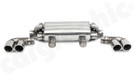 CARGRAPHIC Carrera S Look Double-End Sport Tailpipe Set - 4x 89mm Double-Walled, Rolled-In, Slash-Cut w/Perforated Insert & Mirror Polished For Porsche 991.2 Carrera / Carrera S 3.0L T - CARP912ERKITSS