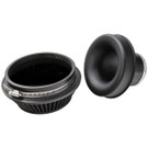 Ramair Pleated 90mm (3.5inch) ID Neck Small Cone Air Filter with Velocity Stack and Coupling  PR-CC-193-VS-90-BK-KIT