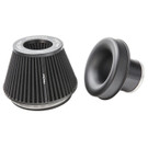 Ramair Pleated 102mm (4inch) ID Neck Medium Cone Air Filter with Velocity Stack and Coupling  PR-CC-194-VS-102-BK-KIT