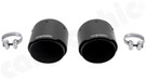 CARGRAPHIC PSE Look Sport Tailpipes - 2x 114mm Slash-Cut w/Stainless Steel Liner, CARGRAPHIC Logo & Visual Carbon Matte Finish For Porsche 991.2 Carrera / Carrera S / Carrera T / Carrera GTS 3.0L T - CARP912PSEER45KITKEVTPCG