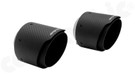CARGRAPHIC PSE Look Sport Tailpipes - 2x 114mm Slash-Cut w/Stainless Steel Liner, CARGRAPHIC Logo & Visual Carbon Matte Finish For Porsche 991.2 Carrera / Carrera S / Carrera T / Carrera GTS 3.0L T - CARP912PSEER45KITKEVTPCG