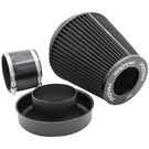 Ramair Pleated 90mm (3.5inch) ID Neck Large Cone Air Filter with Velocity Stack and Coupling  PR-CC-195-VS-90-BK-KIT