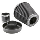 Ramair Pleated 70mm (2.75inch) ID Neck Large Cone Air Filter with Velocity Stack and Coupling  PR-CC-195-VS-70-BK-KIT