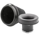Ramair Pleated 102mm (4inch) ID Neck Large Cone Air Filter with Velocity Stack and Coupling  PR-CC-195-VS-102-BK-KIT