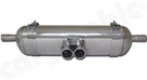 CARGRAPHIC Sport Rear Silencer w/76mm Slash-Cut Double-End Tailpipe Rolled-In w/Perforated Insert (SOUND VERSION with TÜV Certificate) For Porsche 986 Boxster 2.5L - CARP86ETR