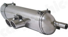 CARGRAPHIC Sport Rear Silencer w/89mm Slash-Cut Double-End Tailpipe Rolled-In w/Perforated Insert (SUPER SOUND VERSION) For Porsche 986 Boxster 2.5L - CARP86ETSR35