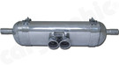 CARGRAPHIC Sport Rear Silencer w/88x76mm Slash-Cut Double-End Tailpipe Rolled-In w/Perforated Insert (SOUND VERSION with TÜV Certificate) For Porsche 986 Boxster 2.7L, Boxster S 3.2L & Boxster 550 Spyder - CARP86SETO2