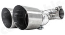 CARGRAPHIC Sport Double-End Tailpipe (Special Lightweight Version) - 100mm Stainless Steel Brushed For Porsche 987.1 Boxster & 987.2 Boxster / Cayman - PERP87ER40X