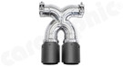 CARGRAPHIC Sport Double-End Tailpipe - 89mm Slash-Cut w/Stainless Steel Liner & Visual Carbon Matte Finish For Porsche 987 Boxster / Cayman - PERP87ER35XKEVTP