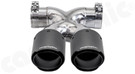 CARGRAPHIC Sport Double-End Tailpipe - 89mm Slash-Cut w/Stainless Steel Liner, CARGRAPHIC Logo & Visual Carbon Matte Finish For Porsche 987 Boxster / Cayman - PERP87ER35XKEVTPCG