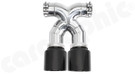 CARGRAPHIC Sport Double-End Tailpipe - 100mm Double-Walled, Slash-Cut, Rolled-In & Gloss Black Chrome Finished For Porsche 987.1 Boxster & 987.2 Boxster / Cayman - PERP87ER40RXENA