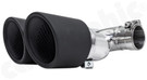 CARGRAPHIC Sport Double-End Tailpipe - 100mm Double-Walled, Slash-Cut, Rolled-In w/Perforated Insert & Matte Black Thermopaint Finished For Porsche 987.1 Boxster & 987.2 Boxster / Cayman - PERP87ER40RXTP