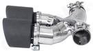 CARGRAPHIC Sport Double-End Tailpipe - 100mm Double-Walled, Slash-Cut, Rolled-In w/Perforated Insert & Matte Black Thermopaint Finished For Porsche 987.1 Boxster & 987.2 Boxster / Cayman - PERP87ER40RXTP