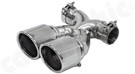 CARGRAPHIC Sport Double-End Tailpipe - 100mm X-Pipe Construction, Rolled-In w/Perforated Insert & Mirror Polished For Porsche 981 Boxster / Cayman - PERP81ER40RX CARGRAPHIC Sport Double-End Tailpipe - 100mm X-Pipe Construction, Rolled-In w/Perforated Insert & Mirror Polished For Porsche 981 Boxster / Cayman - PERP81ER40RX