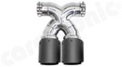 CARGRAPHIC Sport Double-End Tailpipe - 100mm X-Pipe Construction, Slash-Cut w/Stainless Steel Liner & Visual Carbon Matte Finish For Porsche 981 Boxster / Cayman - PERP81ER40XKEVTP