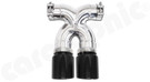 CARGRAPHIC Sport Double-End Tailpipe - 89mm X-Pipe Construction, Rolled-In & Gloss Black Chrome For Porsche 981 Boxster / Cayman - PERP81ER35RXENA
