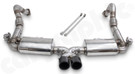 CARGRAPHIC Sport Rear Silencers w/Integrated Exhaust Valves & 2x 89mm Gloss Black Enameled Sport Tailpipes (SOUND / SUPER SOUND Version) For Porsche 718 (982) Boxster / Cayman - CARP82ETFLAPENA