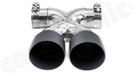 CARGRAPHIC Sport Double-End Tailpipe (Special Lightweight Version) - 89mm Matte Black Thermopaint Finished For Porsche 718 (982) Boxster / Cayman - CARP82ER35XTP CARGRAPHIC Sport Double-End Tailpipe (Special Lightweight Version) - 89mm Matte Black Thermopaint Finished For Porsche 718 (982) Boxster / Cayman - CARP82ER35XTP