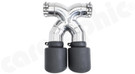 CARGRAPHIC Sport Double-End Tailpipe (Special Lightweight Version) - 100mm Matte Black Thermopaint Finished For Porsche 718 (982) Boxster / Cayman - CARP82ER40XTP