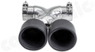 CARGRAPHIC Sport Double-End Tailpipe - 100mm Rolled-In w/Perforated Insert & Matte Black Thermopaint Finished For Porsche 718 (982) Boxster / Cayman - CARP82ER40RXTP CARGRAPHIC Sport Double-End Tailpipe - 100mm Rolled-In w/Perforated Insert & Matte Black Thermopaint Finished For Porsche 718 (982) Boxster / Cayman - CARP82ER40RXTP