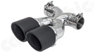 CARGRAPHIC Sport Double-End Tailpipe - 100mm Rolled-In w/Perforated Insert & Matte Black Thermopaint Finished For Porsche 718 (982) Boxster / Cayman - CARP82ER40RXTP CARGRAPHIC Sport Double-End Tailpipe - 100mm Rolled-In w/Perforated Insert & Matte Black Thermopaint Finished For Porsche 718 (982) Boxster / Cayman - CARP82ER40RXTP