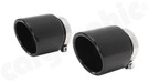 CARGRAPHIC Sport Tailpipes - 2x 100mm Round, Slash-Cut & Gloss Black Chrome Finished For Porsche 718 Boxster / Cayman / Spyder / GT4 - CARP82GT4ER2100RENA
