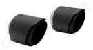 CARGRAPHIC Sport Tailpipes - 2x 114mm Round, Slash-Cut & Visual Carbon Matte Finished w/Stainless Steel Liner For Porsche 718 Boxster / Cayman / Spyder / GT4 - CARP82GT4ER2114KEVTP