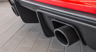 CARGRAPHIC Sport Tailpipes For OEM Rear Silencer - 2x 100mm Round, Rolled-In, Slash-Cut w/Perforated Inserts & Matte Black Thermopaint Finished For Porsche 718 Boxster / Cayman / Spyder / GT4 - CARP82GT4ER2100RTPOE