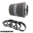 Ramair Foam 70-90mm (2.75 - 3.5inch) ID Neck Polymer Base Neck Cone Air Filter Universal with Reducing Rings CC-501-UNI
