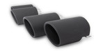 CARGRAPHIC Sport Tailpipe Set - 4x 100mm Round, Slash-Cut, Rolled-In w/Perforated Insert & Matte Black Thermopaint Finished For Porsche 971 Panamera - CARP71ER40RTP