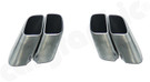 CARGRAPHIC Double-End Tailpipe Set - OEM Turbo-Look Stainless Steel Silver For Porsche Macan - CARP95ERT