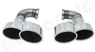 CARGRAPHIC Sport Double-End Tailpipe Set - 2x 125x95mm Oval, Overlapping, Rolled-In, Slash-Cut w/Perforated Insert & Mirror Polished For Porsche 957 Cayenne - CARP57ERO CARGRAPHIC Sport Double-End Tailpipe Set - 2x 125x95mm Oval, Overlapping, Rolled-In, Slash-Cut w/Perforated Insert & Mirror Polished For Porsche 957 Cayenne - CARP57ERO