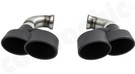 CARGRAPHIC Sport Double-End Tailpipe Set - 2x 125x95mm Oval, Overlapping, Rolled-In, Slash-Cut w/Perforated Insert & Matte Black Thermopaint Finished For Porsche 957 Cayenne - CARP57EROTP CARGRAPHIC Sport Double-End Tailpipe Set - 2x 125x95mm Oval, Overlapping, Rolled-In, Slash-Cut w/Perforated Insert & Matte Black Thermopaint Finished For Porsche 957 Cayenne - CARP57EROTP