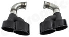 CARGRAPHIC Sport Double-End Tailpipe Set - 2x 125x95mm Oval, Overlapping, Rolled-In, Slash-Cut w/Perforated Insert & Gloss Black Enameled For Porsche 957 Cayenne - CARP57EROENA CARGRAPHIC Sport Double-End Tailpipe Set - 2x 125x95mm Oval, Overlapping, Rolled-In, Slash-Cut w/Perforated Insert & Gloss Black Enameled For Porsche 957 Cayenne - CARP57EROENA