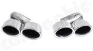 CARGRAPHIC Sport Double-End Tailpipe Set - 2x 115x89mm Oval, Rolled-In, Slash-Cut w/Perforated Insert & Mirror Polished For Porsche 957 Cayenne - CARP57EROS CARGRAPHIC Sport Double-End Tailpipe Set - 2x 115x89mm Oval, Rolled-In, Slash-Cut w/Perforated Insert & Mirror Polished For Porsche 957 Cayenne - CARP57EROS