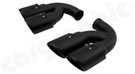 CARGRAPHIC Sport Double-End Tailpipe Set - 4x 100mm Round, Rolled-In, Slash-Cut w/ Inner Stainless Steel Liner & Matte Black Thermopaint Finished For Porsche 958.1 Cayenne 3.0L V6 - PERERP5814100TP