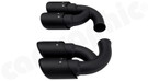 CARGRAPHIC Sport Double-End Tailpipe Set - 4x 100mm Round, Rolled-In, Slash-Cut w/ Inner Stainless Steel Liner & Matte Black Thermopaint Finished For Porsche 958.1 Cayenne 3.0L V6 - PERERP5814100TP