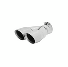 Flowmaster Exhaust Tip Exhaust Tip - 3.00 in. Dual Angle Cut Polished SS Fits 2.50 in. Tubing -Clamp on - 15307