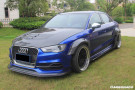 Carbonado 2013-2020 Audi RS3 S3 A3 Sline Sedan BKSS Style Carbon Fiber Side Skirts Under Board with Winglets