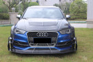 Carbonado 2013-2016 Audi S3 A3 Sline Sedan BKSS Style Carbon Fiber Front Lip With Under Board