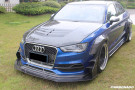 Carbonado 2013-2016 Audi S3 A3 Sline Sedan BKSS Style Carbon Fiber Front Lip With Under Board