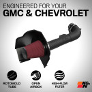 K&N Cold Air Intake - High-flow, Roto-mold Tube - CHEVROLET/GMC 1500 V8-5.3/6.2L - knn63-3082