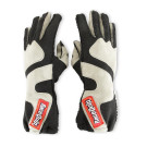 RaceQuip SFI 3.3/5 Black / Gray Outseam Short Gauntlet Nomex Race Gloves - Medium 356603RQP
