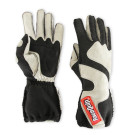 RaceQuip SFI 3.3/5 Black / Gray Outseam Short Gauntlet Nomex Race Gloves - Medium 356603RQP