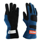 RaceQuip SFI 3.3/5 Blue / Black Short Gauntlet Nomex Race Gloves - Large 355025RQP