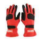 RaceQuip SFI 3.3/5 Red / Black Short Gauntlet Nomex Race Gloves - Small 355012RQP
